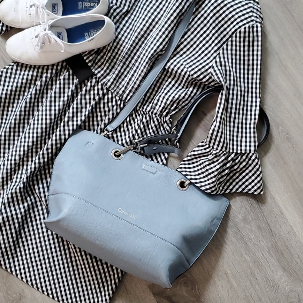 Blue Calvin Klein Reversible Crossbody Bag